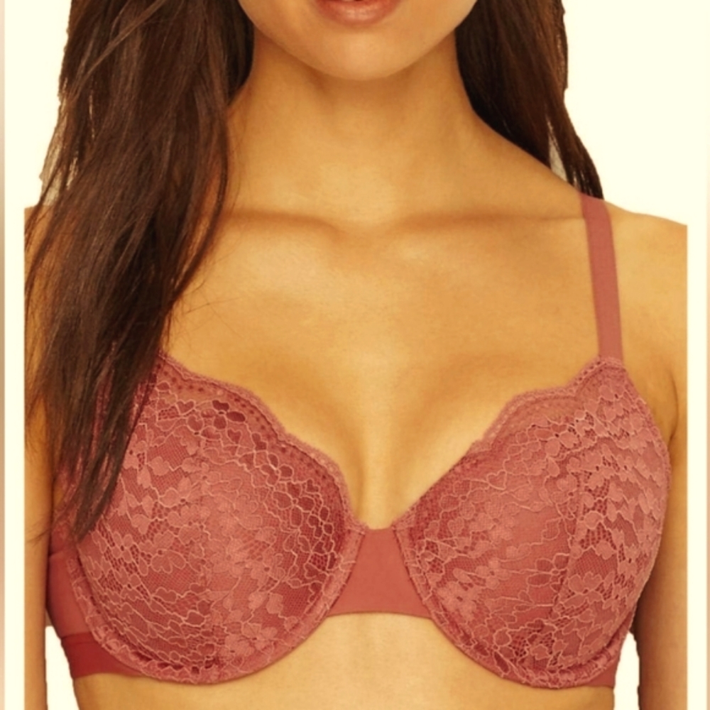 Warner's Women's Lace Escape Underwire Lightly Lined T-Shirt Bra Color Mauve 40C
